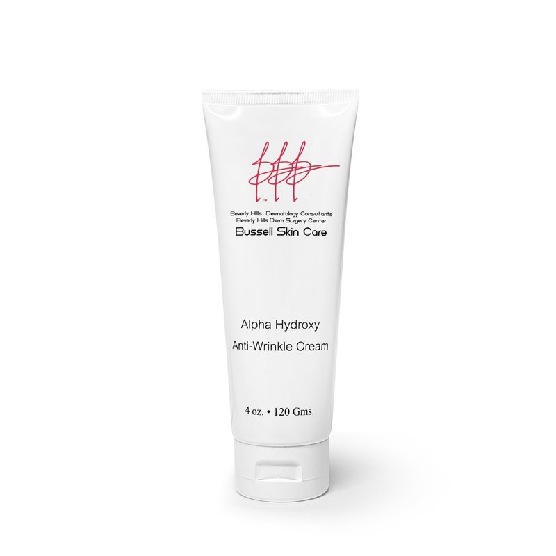 Bussell Skin Care Beverly Hills Dermatology Consultants - Alpha Hydroxy Anti-Wrinkle Cream (AHA) - Reduces Wrinkles, Targets Smile Lines & Fine Lines, 4 oz