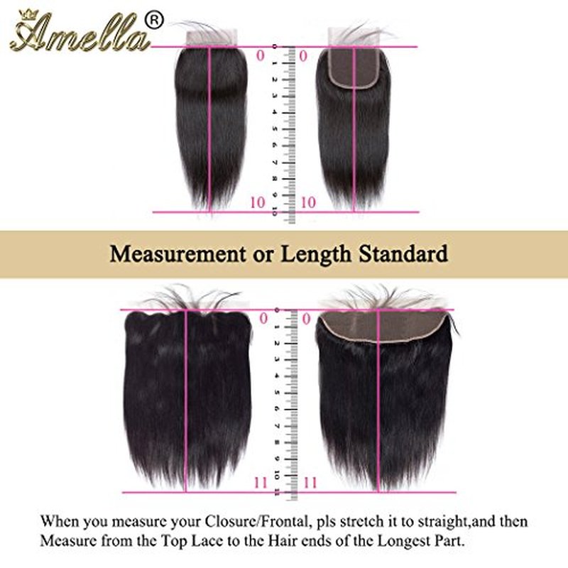 Amella Hair 100% Unprocessed Brazilian Virgin Body Wave Hair 3 Bundles With Closure (16 18 20+14 Three part)8A Brazilian Body Wave Human Hair Extensions With 4x4 Swiss Lace Closure