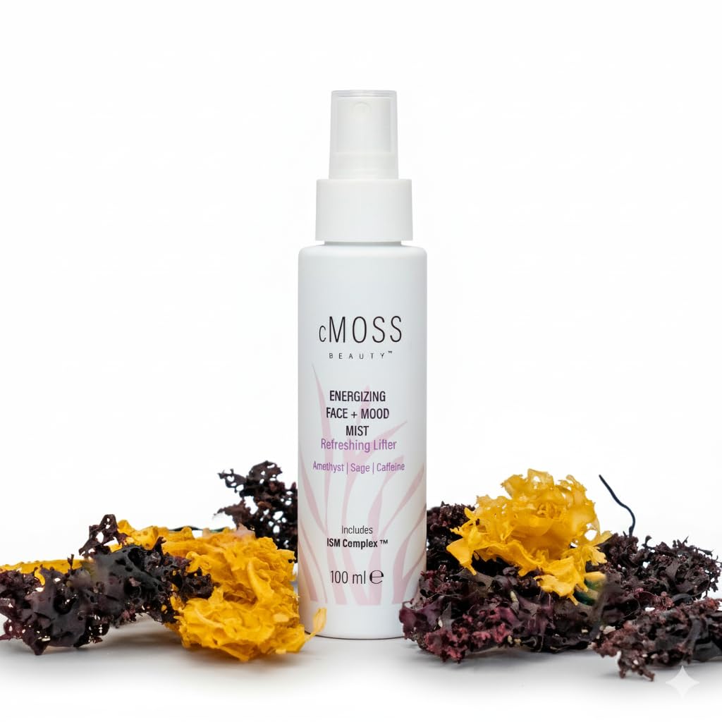 cMOSS BEAUTY Anti-Aging Glass Skin Face Mist – Instant Lift, Glow & Tighten | Sea Moss + Hyaluronic Acid Caffeine & Amethyst – Mood Boost, Oil-Free All Skin Types