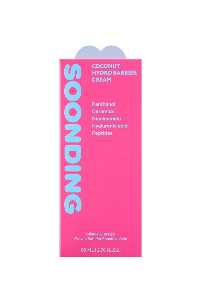 SOONDING Coconut Hydro Barrier Cream | Soothing & Barrier Repair Moisturizer with Panthenol, Ceramide & Squalane | Non-Greasy, Fragrance Free Capsule Cream Korean Skin Care (80ml / 2.7 fl oz)