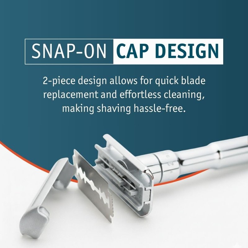 Merkur Futur 701 Adjustable Double Edge Safety Razor - Chrome Finish | Eco-Friendly Design | Precision Dial Adjustment