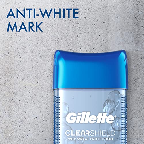 Gillette Antiperspirant and Deodorant for Men, 72hr Sweat & Odor Protection, Long Lasting Freshness, Anti-White Mark Technology, Clear Gel, Cool Wave Scent, 3.8 oz (Pack of 2)
