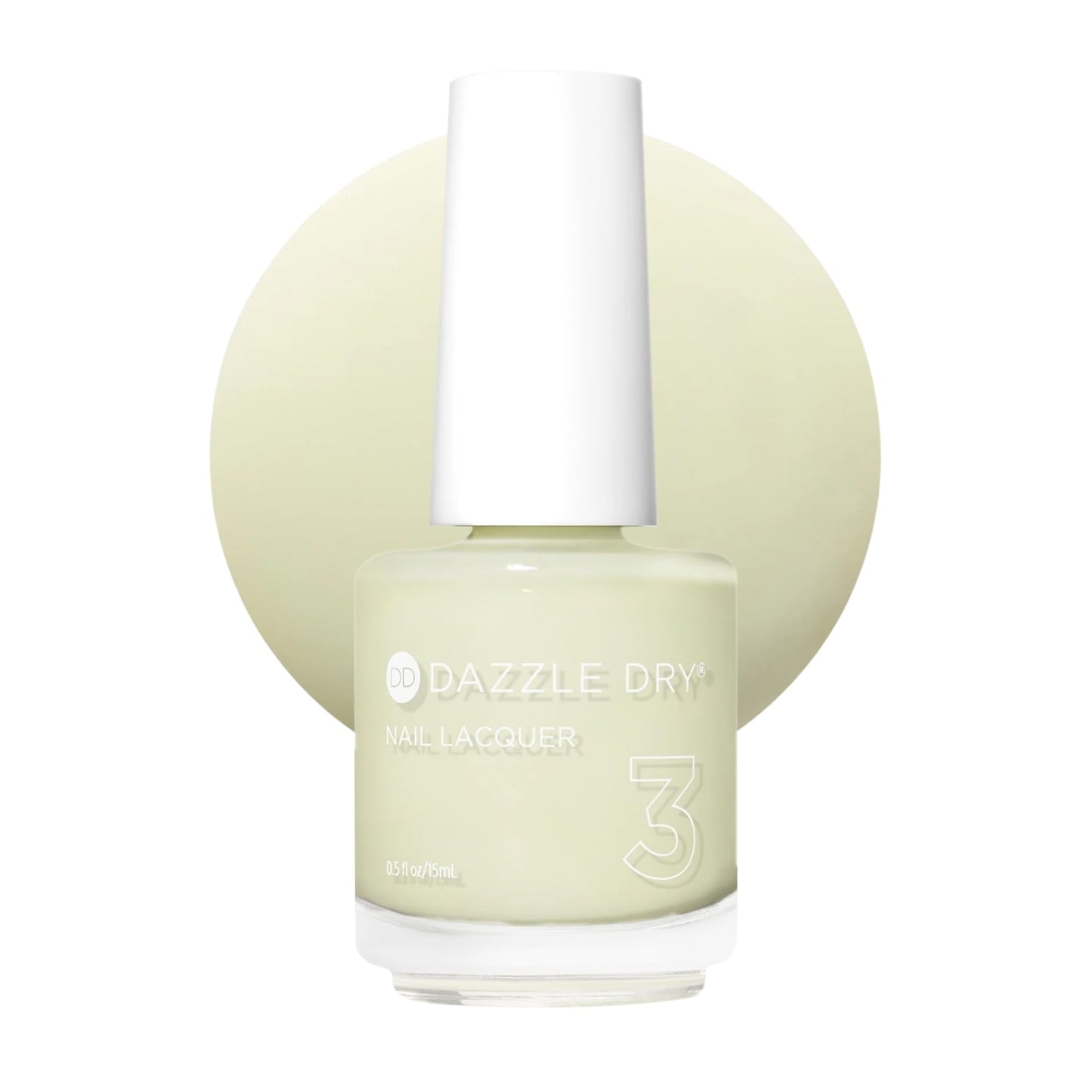 Dazzle Dry Nail Lacquer (Step 3) - Honeydew - A pale minty green with yellow undertones. Semi-sheer cream. (0.5 fl oz)