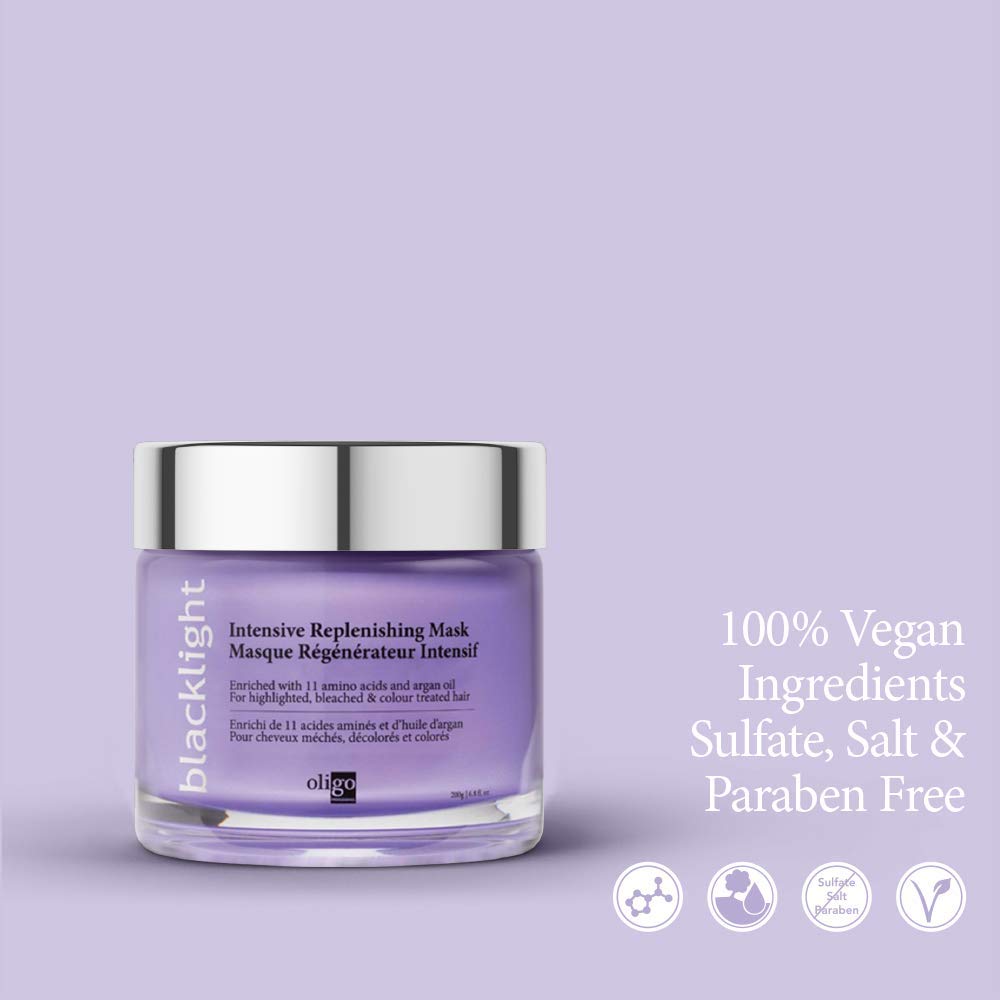 Oligo Professionnel Blacklight Intensive Replenishing Hair Mask Hair Mask for Dry Damaged Hair and Growth with 11 Amino Acids | Damaged Hair Treatment Mask | Sulfate Free Hair Masks (6.8 oz)