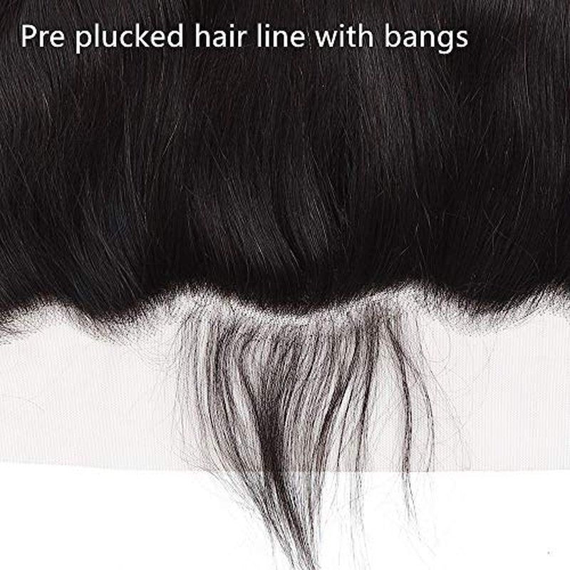 Grand Nature Frontal HD Lace Closure Only, 13x6 Frontal HD Lace, 5x5 HD Lace Closure Body Wave, Straight 4x4 Closure, 13x4 Lace Frontal HD Lace (Straight, 18"-13x6 Frontal)