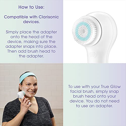 True Glow by Conair Facial Cleansing Brush Replacement Heads - Face Brush Replacement Heads - Use with Model SFB and SFB3