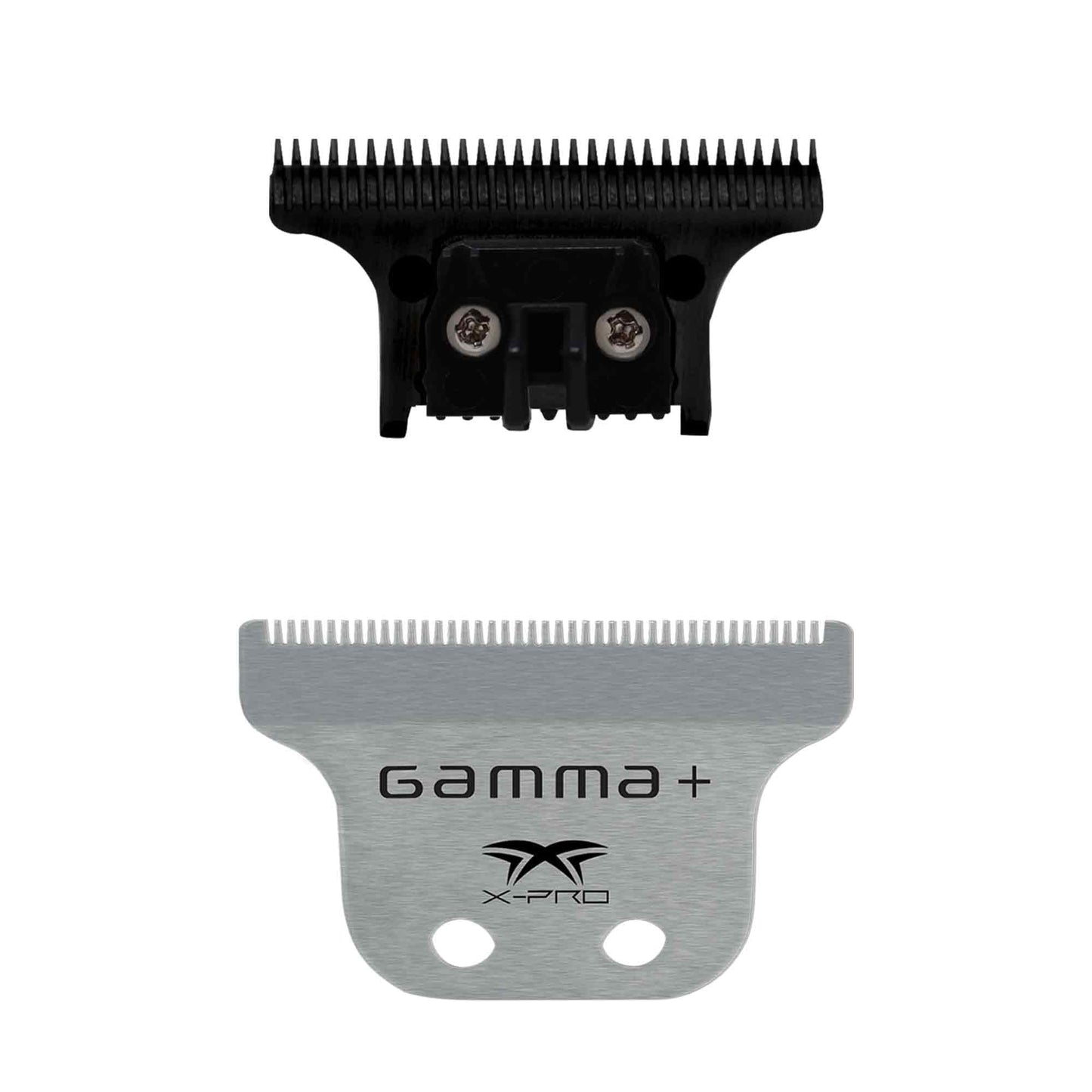 GAMMA+ Replacement Fixed Classic X-Pro Blade Stainless Steel with Black Diamond Carbon DLC The One Cutting Trimmer Blade Set