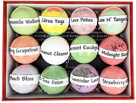 Bath Bombs Gift Set - 12 Handmade Shea Butter & Essential Oil Fizzy Bath Bombs | Perfect for Mom & Wife