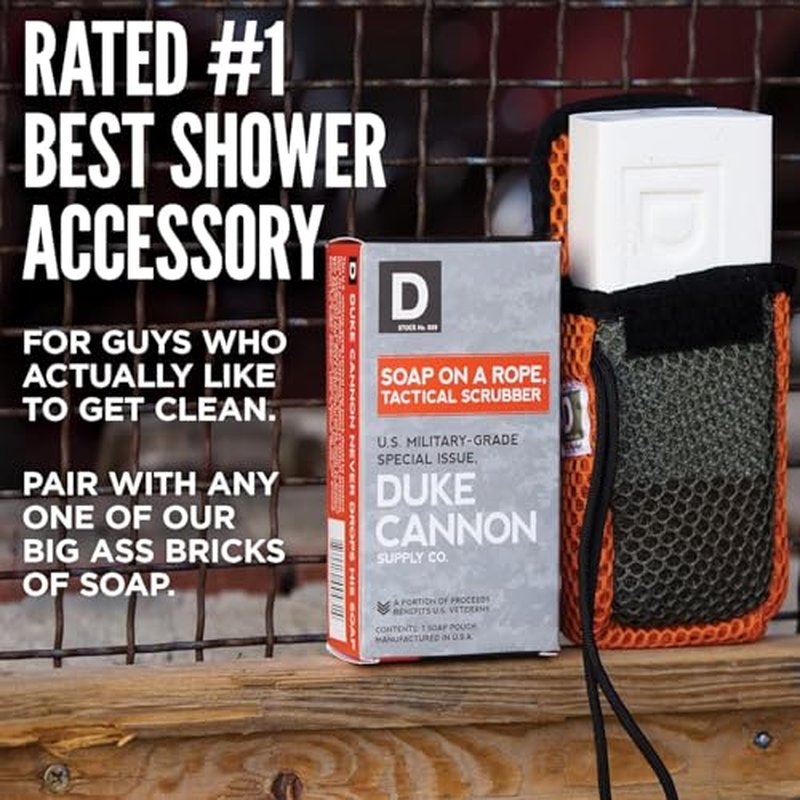 Duke Cannon Supply Co. Tactical Scrubber | U.S. Military-Grade Soap Pouch | Dual-Mesh Design for Hands & Feet | 550 Mil-Spec Paracord | Durable and Versatile for Home, Outdoor, or Field Use, 2 Pack