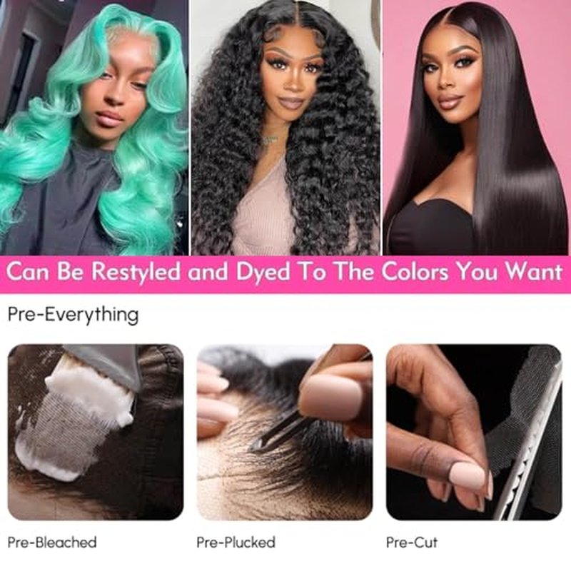 VRBest Body Wave Glueless Wear and Go Wigs Human Hair Pre Cut PrePlucked 5x5 Hd Lace Closure Wigs Human Hair 180 Density Natural Blackcolor 30 inch