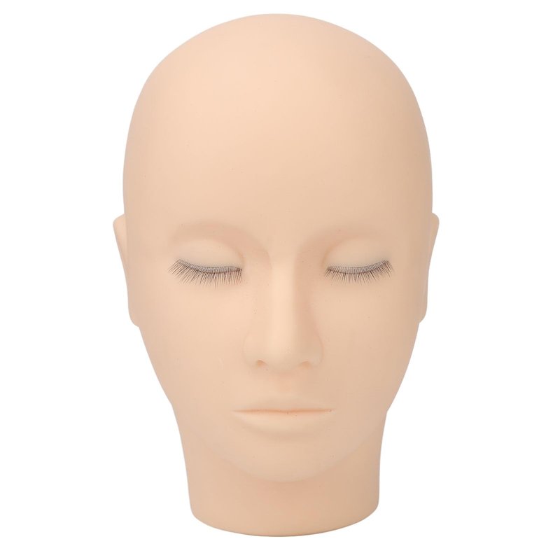Lash Mannequin Head, Silicone 3 Layers Eyelash Practice Head High Simulation Soft Safe for Hospital