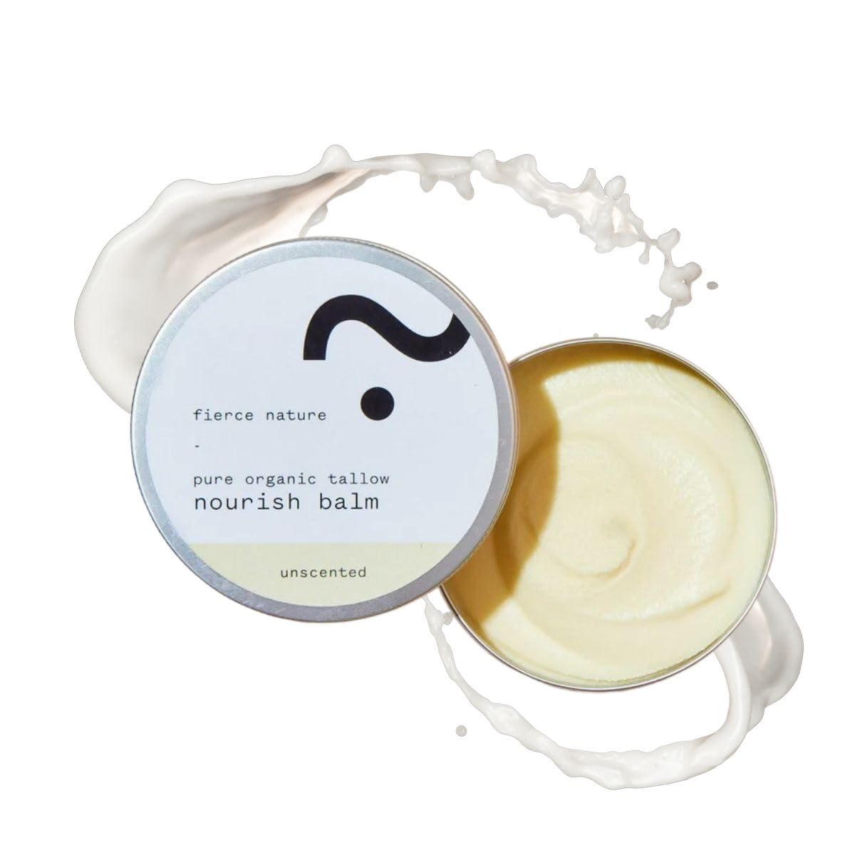 fierce nature Pure Nourish Tallow Balm | Organic, Vitamin-Rich Nourishing Body & Face Moisturizer | Natural, Essential Oil Free Skincare (Unscented)