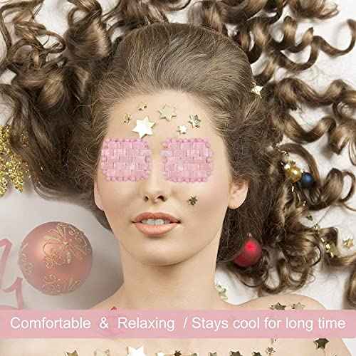 ideayard Rose Quartz Eye Mask, Mini Eye Mask Natural Quartz Mask for Eliminate Wrinkles Puffiness (Rose quartz-2)