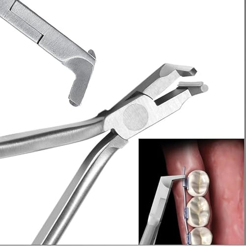 Dental Orthodontic Distal Cutter Plier, Flush Cutter With Safety Holder, Cuts Wire Up To .021" x .025" (.53 mm x .64 mm), Standard Head Long Handle
