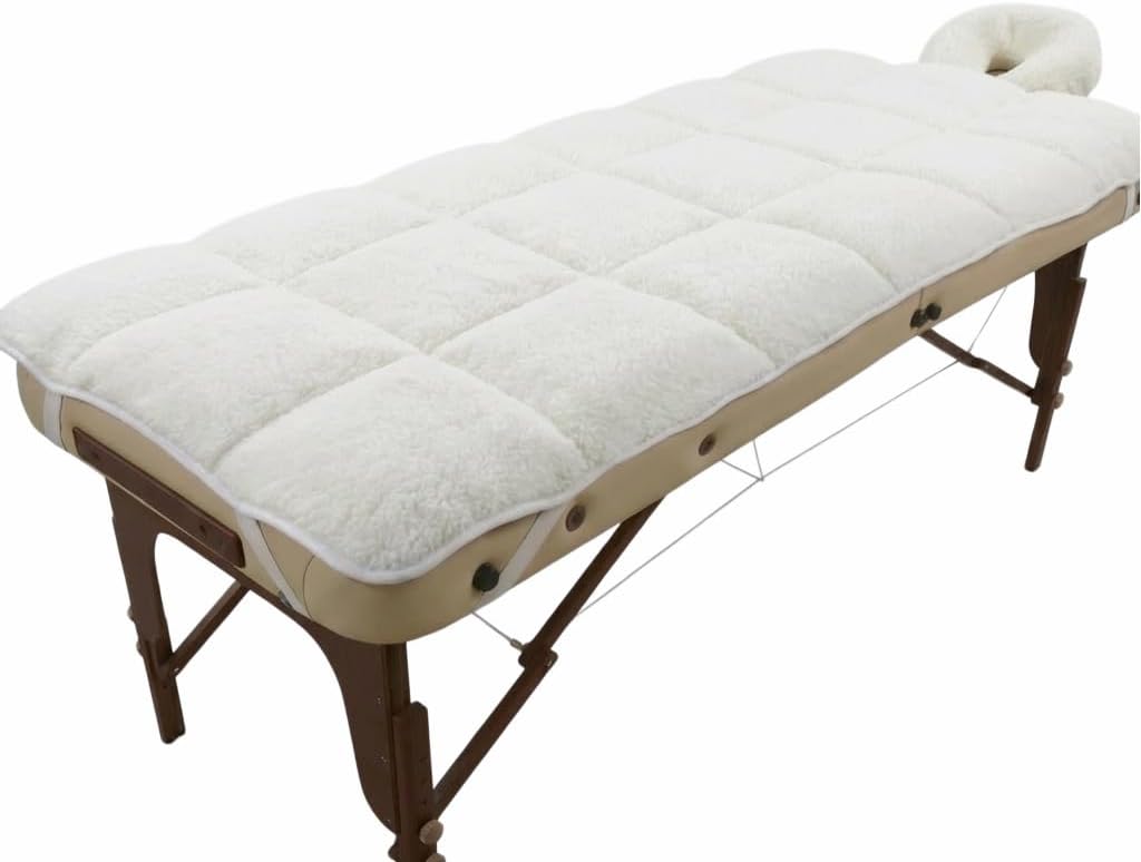 Fleece Massage Table Cover Set - Cozy Quilted Bed Topper with Pad & Face Cradle | 31"x72", Hypoallergenic, Skin-Friendly for Spa & Home Massage