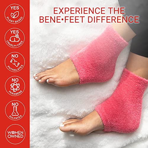 Benefeet Toeless Aloe Moisturizing Heel Socks - Effective Overnight Foot Rejuvenation, Targeted Hydration to Soften Dry Skin, Infused w/Coconut Oil, Aloe + Jojoba Seed Oil, 1 Pair (1 Pack)