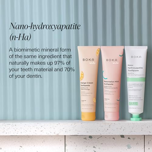 Boka Fluoride Free Toothpaste Nano Hydroxyapatite Toothpaste - Ela Mint, Orange Cream, Watermelon Mint Flavor, 4 oz 3Pk US Manufactured