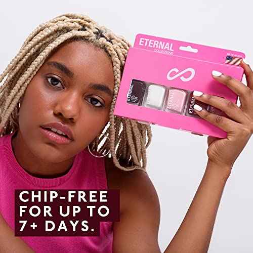 Eternal Red Nail Polish Set for Women (ROSE ALL DAY) - Pink Nail Polish Set for Girls - Long Lasting & Quick White Nail Polish for Home DIY Manicure & Pedicure - Made in USA, 13.5mL (Set of 5)