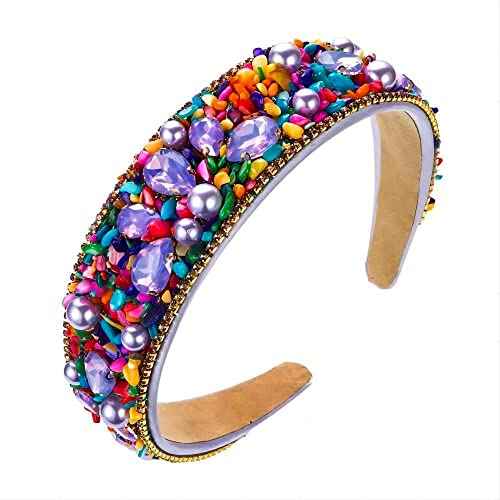 Turquoise Headbands For Women Rhinestone Decoration Green iridescent Non Slip Fashion Design Headband Party Headband Accessories Jewelry Hair Hoop Hairband For Girls