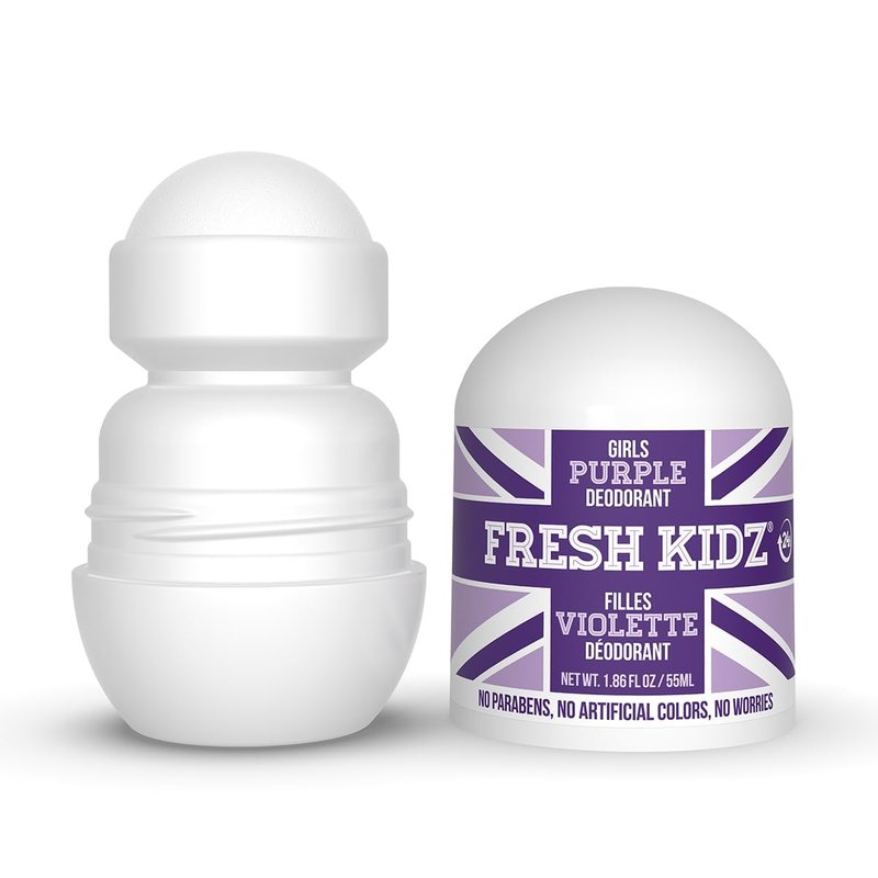 Fresh Kidz Body Wash & Deodorants Set for Kids | 16.9 fl. oz. Body Wash & 2 Roll-On Deodorants in Purple