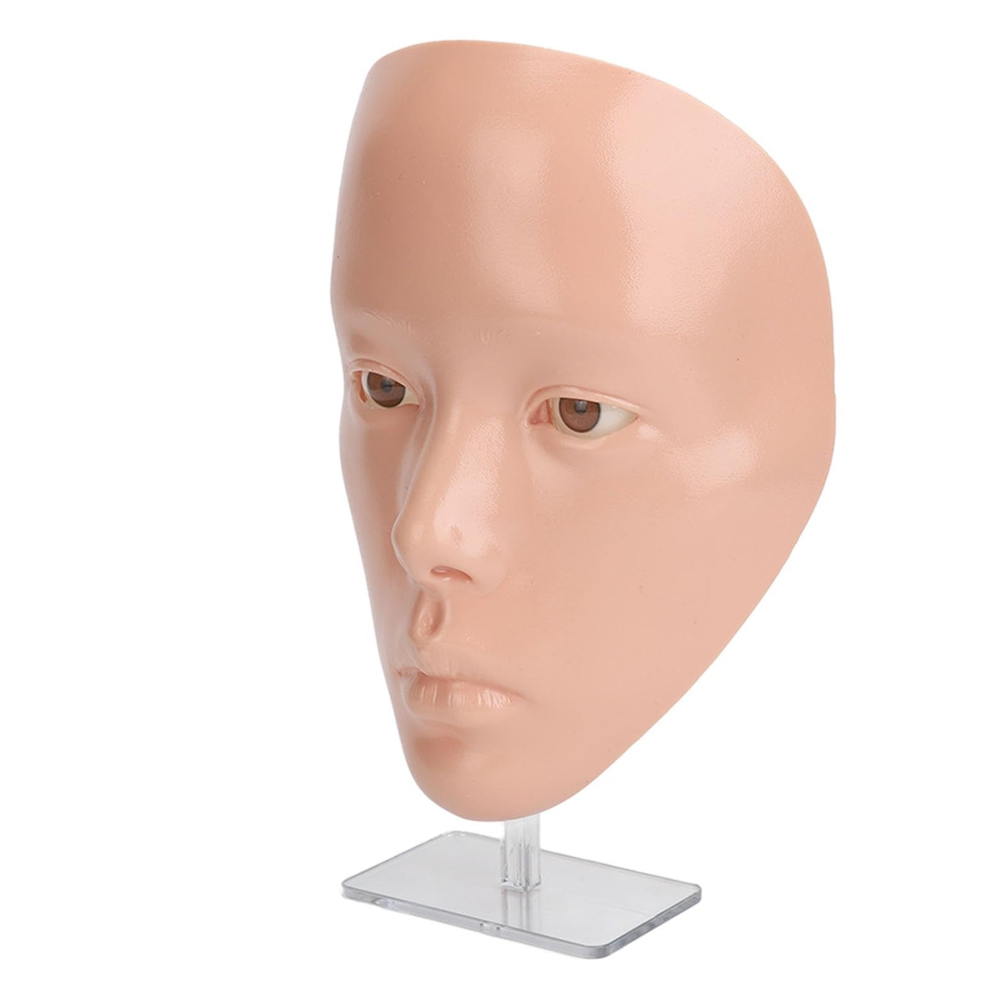 3D Reusable Makeup Practice Mannequin Face, Silicone Full Face for Eyelash and Eye Shadow Practice, Ideal for Emerging Makeup Artists and Girl's Gift (pink skin)