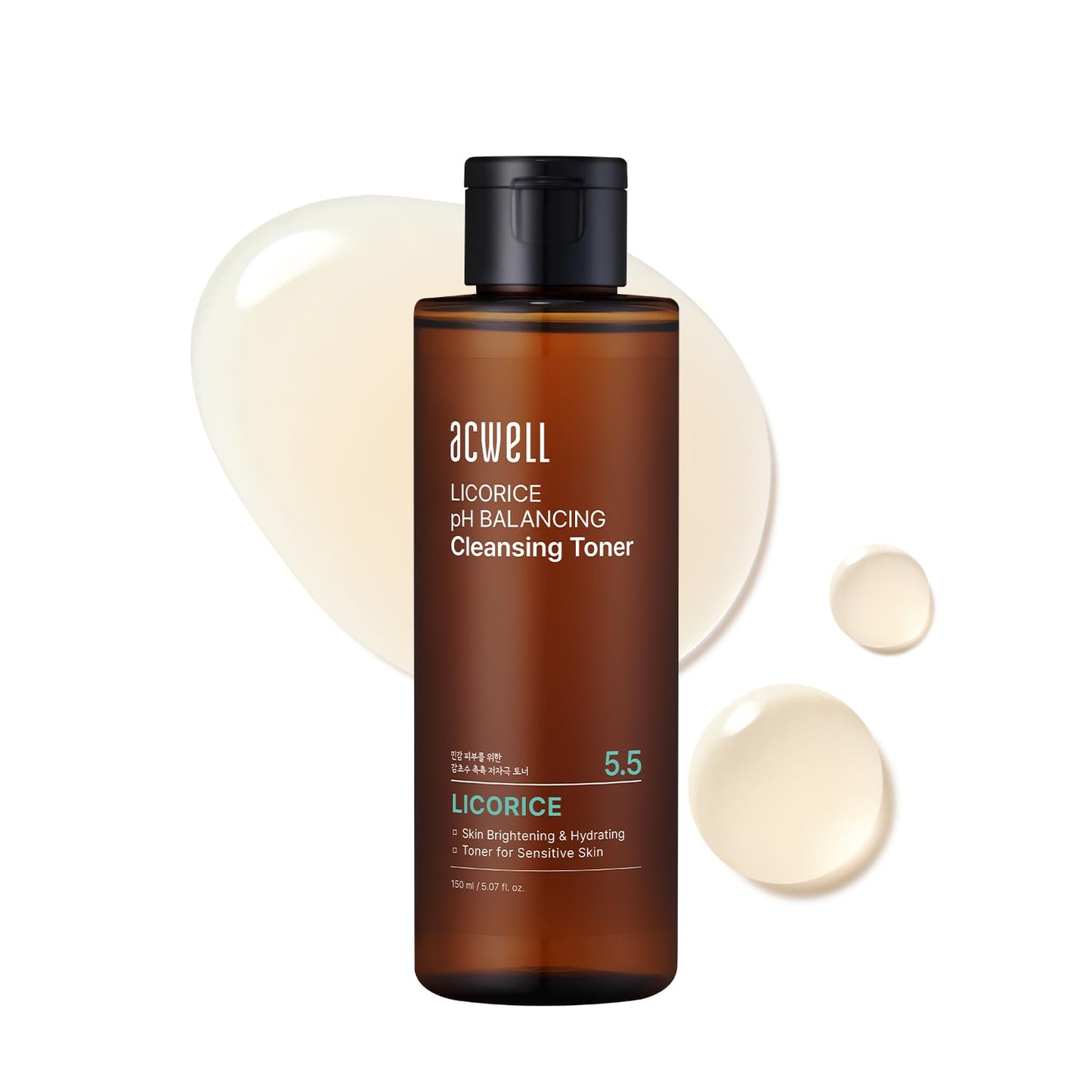 ACWELL Licorice Toner | pH 5.5 Alcohol-Free Hydrating Formula for Dull & Combination Skin - 5.07 fl oz
