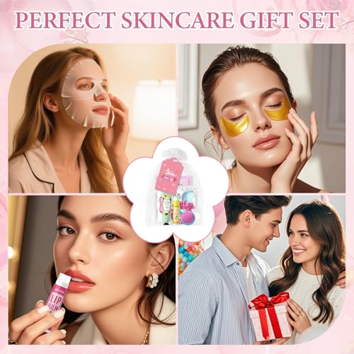120 PCS Spa Party Supplies for Girls, Spa Party Favors Include Face Masks Skincare, Hand Cream, Lip Balm, Under Eye Patches, Lip Mask, Foot Bath Bombs, Bulk Birthday Sleepover Party Supplies for Women