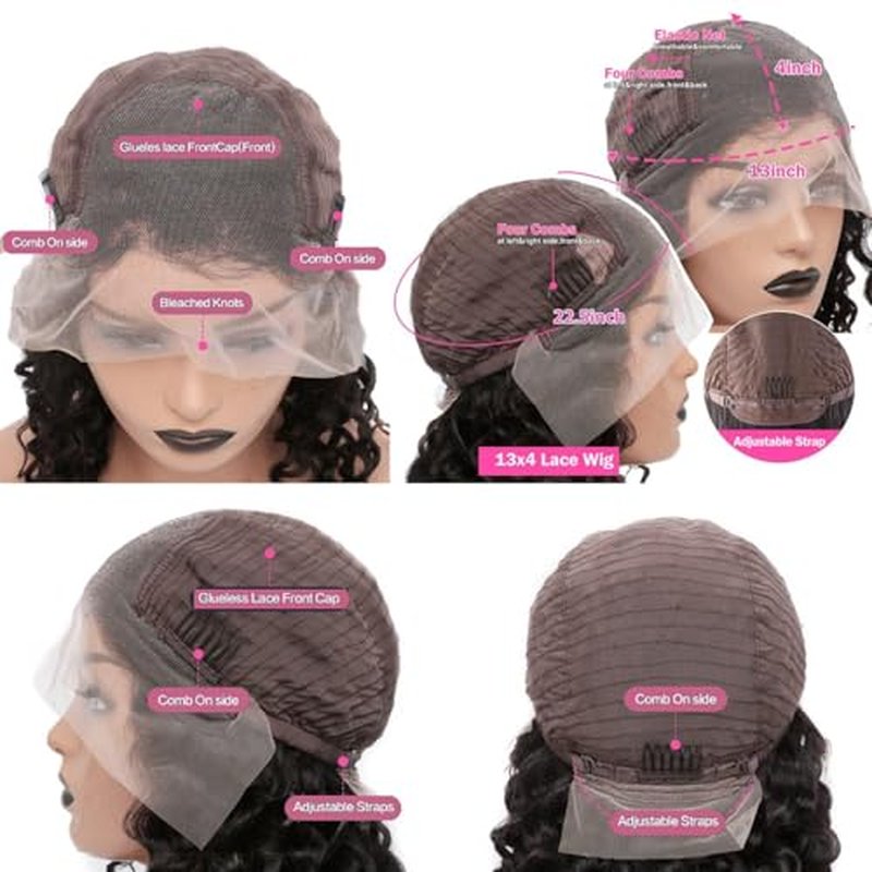 Red Highlight Body Wave Lace Front Wig 13x4 Transprent HD Lace Frontal Wig Brazilian Human Hair Wigs Pre Plucked Remy Wine Red Ombre Hair 180% Middle Deep Parting Virgin Hair Wigs for Women