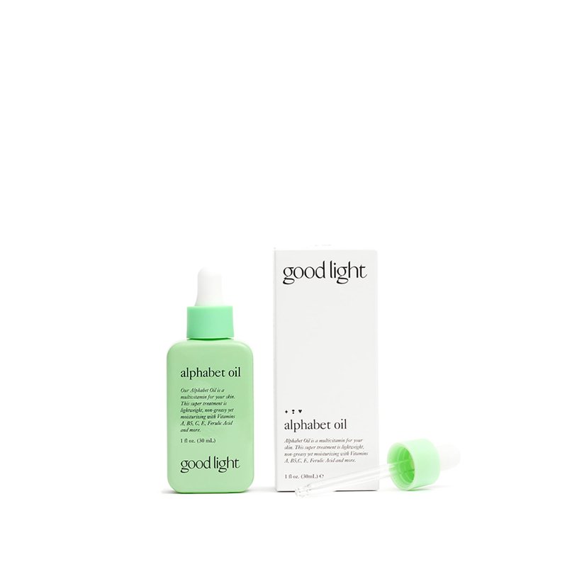 good light Alphabet Oil. Lightweight & Non-Greasy Face Oil with Microbiome Probiotics & Jojoba Oil. Korean Skin Care Probiotic Serum For Face, Neck, & Body. Vitamin C & Vitamin E Oil, 1 Fl. Oz.