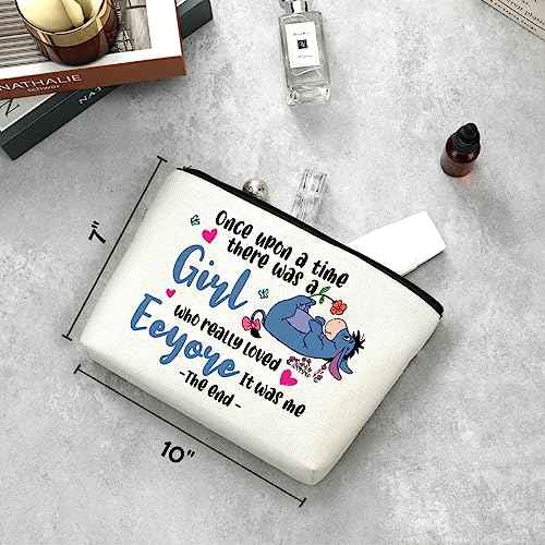 Decohim Cartoon Donkey Makeup Bag Cosmetic Bag Trip Toiletry Bag Funny Cartoon Character Lover Birthday Graduation Gifts for Women Movie Fans Sister Female There Was A Girl Who Really Loved