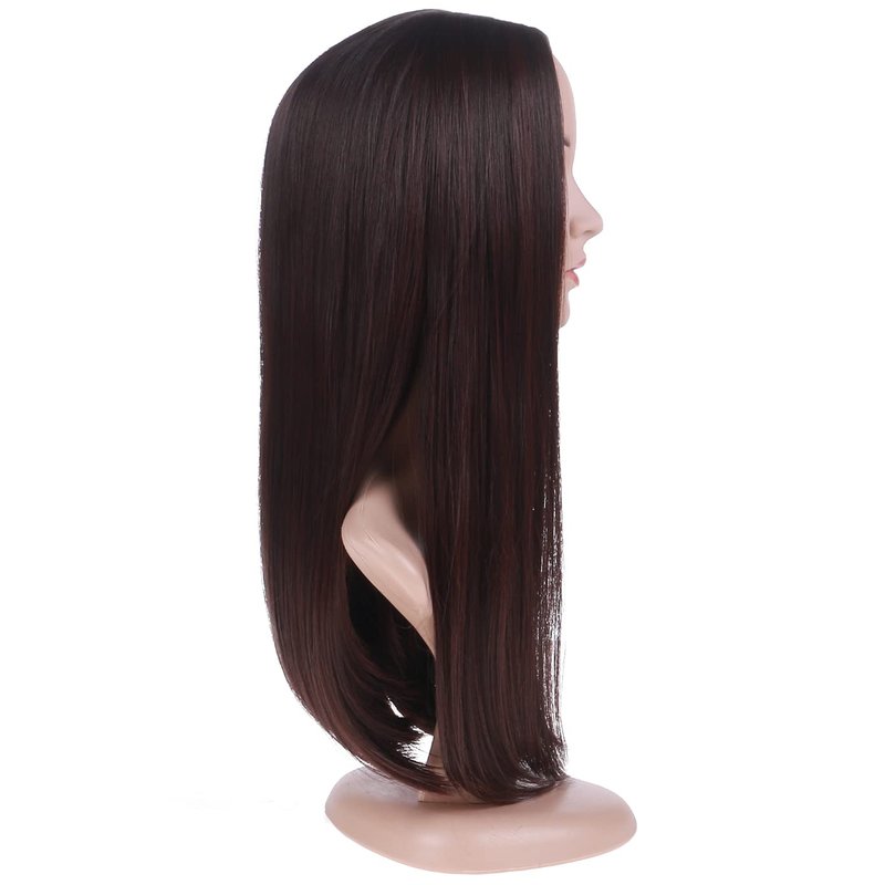 BERON Dark Brown Wigs Straight Long Wig Middle Part Women's Hair Wigs for Cosplay Halloween Party or Daily Use Wig Cap Included