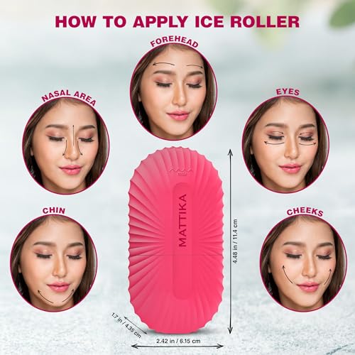 Ice Roller for Face and Eye Glow Naturally and Skincare, Ice Face Roller, Ice Facial Cube, Gua Sha Face Massage, Ice Roller Face for Beauty and Skin Care Gift for Men & Women Face Ice Roller (Pink)