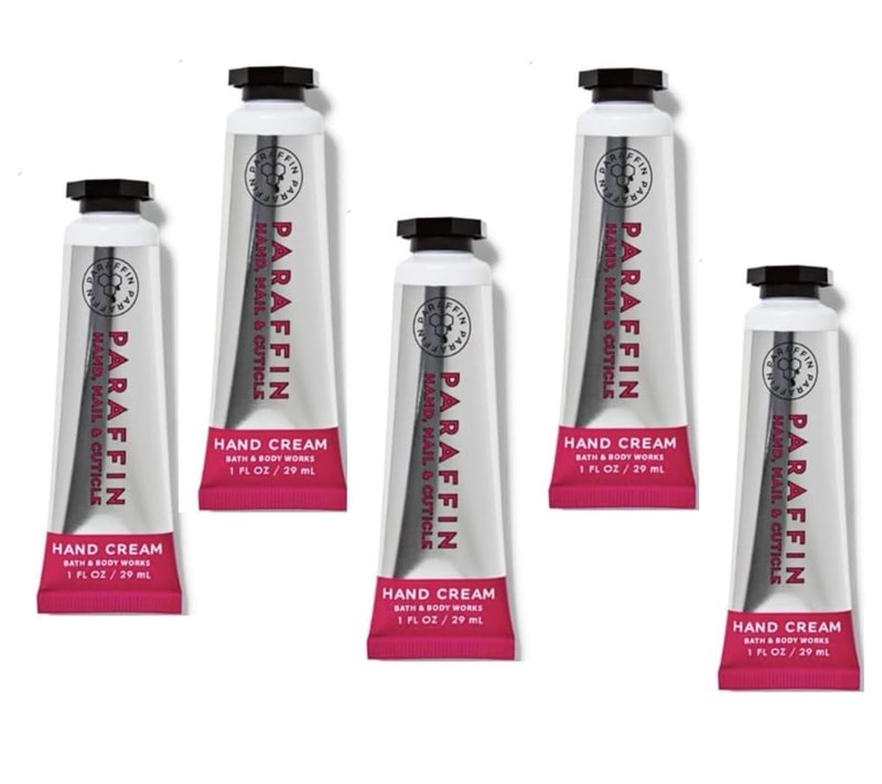 Bath & Body Works Paraffin Hand, Nail & Cuticle Hand Cream – 1 fl oz (29 mL) Tube – Pack of 5 – Paraffin · Avocado Oil · Shea Butter · Vitamin E