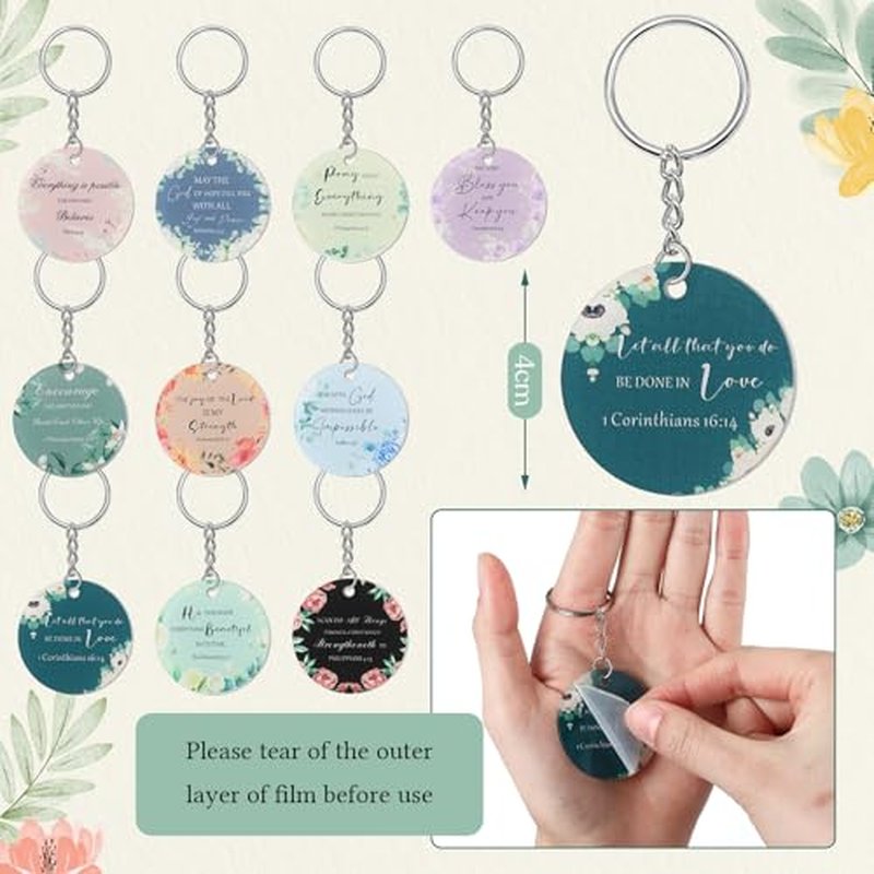 60 Pcs Christian Gifts for Women Religious Gifts Include 20 Canvas Makeup Bags 20 Bible Verse Mini Mirror 20 Inspirational Bible Keychains Church Favors for Women Mother Sister(Classic)