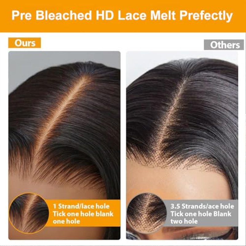 13x6 Lace Frontal Human Hair Pre Plucked with Baby Hair Straight Ear to Ear Frontal Ultra-Thin Invisible HD Transparent Swiss Full Lace Frontal Tiny Knots Free Part 20 Inch
