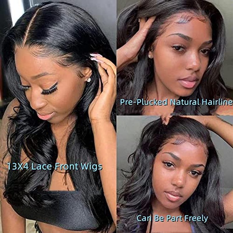 Body Wave 13x4 Lace Front Wigs Human Hair Pre Plucked HD Lace Frontal Wigs Human Hair Wavy Wigs for Black Women 150 Density 20 Inches