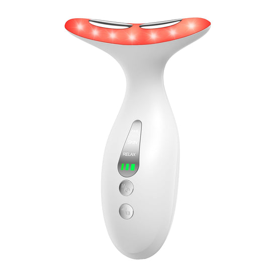Neck Massager — Portable facial/neck massager with constant temperature heat therapy and vibration massage. USB rechargeable, three adjustable speeds. Relieves fatigue and aids in skincare absorption