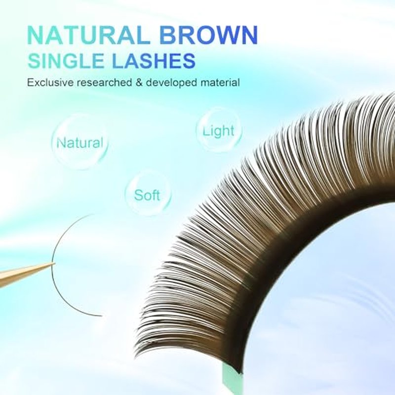 NAGARAKU Natural Brown Color Eyelash Extensions Classic Faux Mink Volume 20 Rows Soft Eyelash Supplies Individual Lashes(0.10mm B curl 7-15mm Mix Tray)