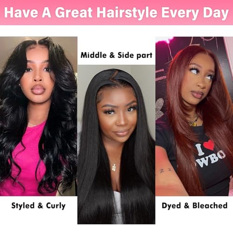 WOWANGEL 5x5 0.095mm Ultra-Thin Skinlike Real HD Lace Frontal & Closure,Straight Natural Hairstyles,Pre-Plucked Invisible Hairline,Unprocessed Virgin Human Hair,Invisible Knots HD Lace,18inch