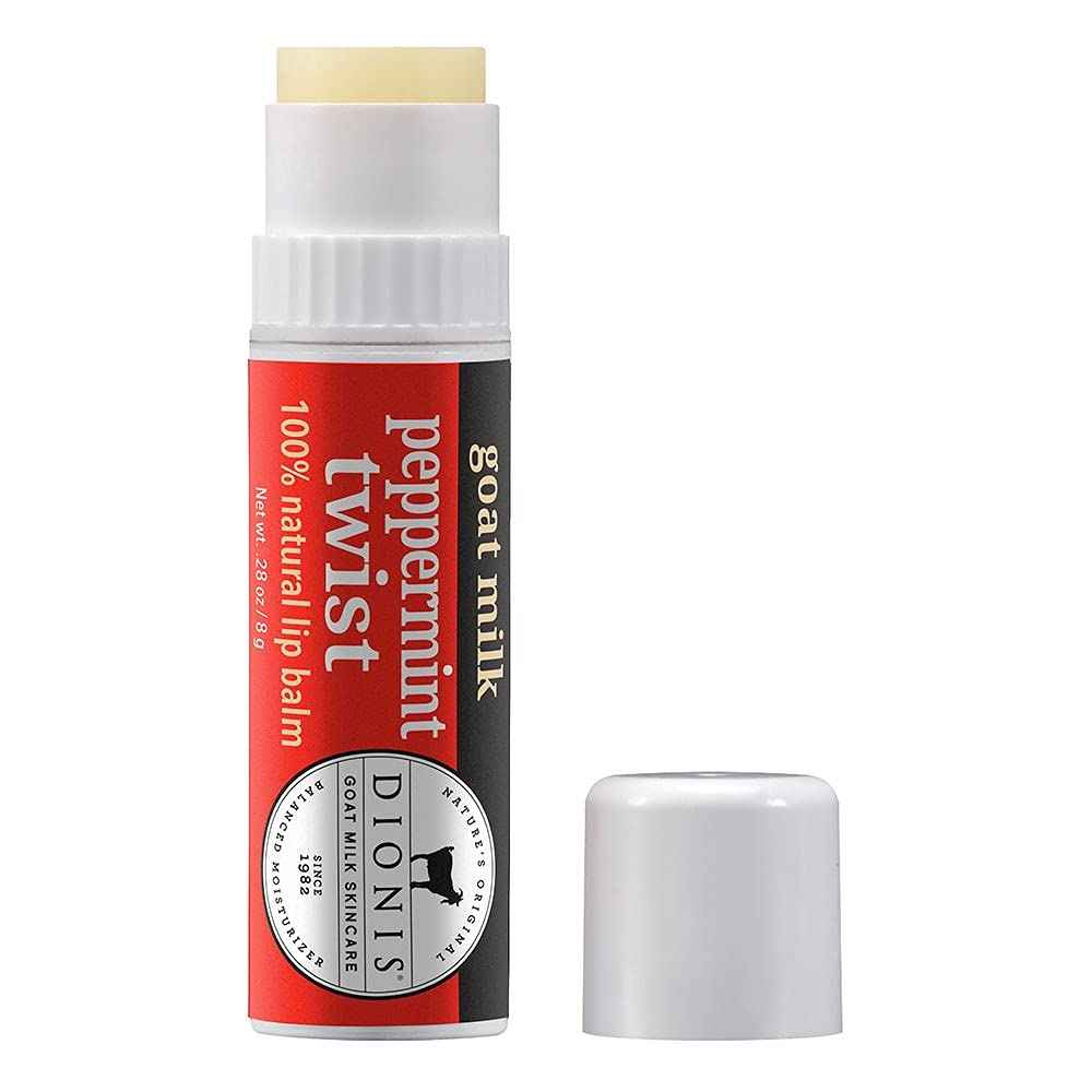 Dionis - Goat Milk Skincare Peppermint Twist Scented Lip Balm 3 Piece Set (0.28 oz) - Made in the USA - Cruelty-free and Paraben-free