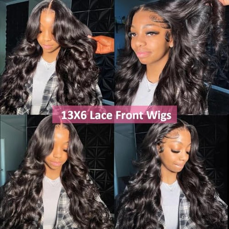 26inch 13x6 HD Lace Front Wigs Human Hair 180% Density Lace Frontal Glueless Wigs with Baby Hair Pre-Plucked Body Wave Wig for Woman