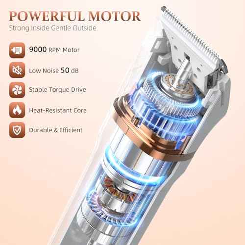 5-in-1 Bikini Trimmer for Women, IPX7 Waterproof Electric Razors Shaver, Cordless Body Hair Trimmer, Facial & Pubic Hair Removal, Ceramic Blade (White)