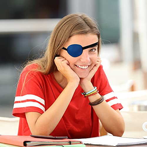 Geyoga 16 Pcs Medical Eye Patches Adjustable Colorful Halloween Pirate Costume Pink Soft Silk Amblyopia Left Right Single Lazy Eye Patches Mask Cover Black for Adults Women Kids Girls Men