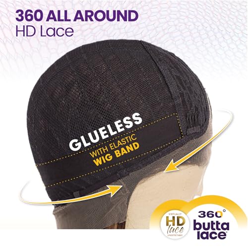 Sensationnel Butta 360 Lace Wigs - Unit 4 Wider Parting 360 Degree Lace Glueless Synthetic Preplucked Hairline (SH/BERRY)