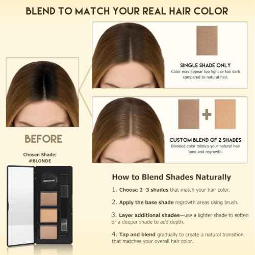 Root Touch Up Hair Color ? 3 Color Blendable Hairline Powder for Gray Coverage, Root Cover Up & Thinning Edges ? 48H Sweat Resistant, Natural Finish for Women & Men ? Blonde