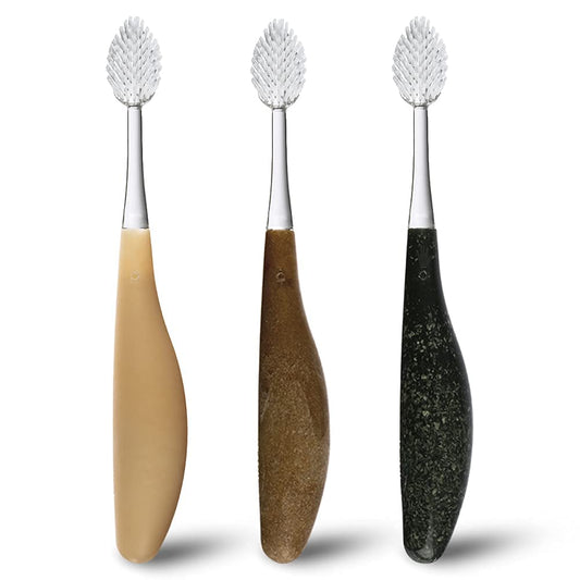 RADIUS Toothbrush Source Floss Brush BPA Free & ADA Accepted Improve Gum Health & Reduce Gum Issues - Soft - Cornstarch/Hemp/Money - Pack of 3
