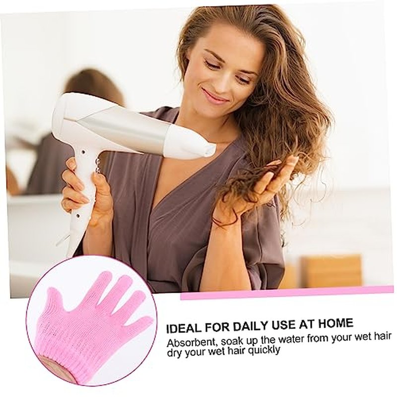 Kids' Hair Drying Gloves 2 Pairs White Quick Dry Comfortable Material Easy to Use Carry for Travel