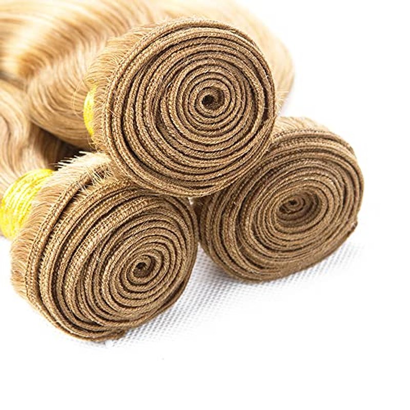 28 28 28 inch 613 Human Hair Bundles Blonde Deep Wave Bundles P27/613 Human Hair Bundle 27 Mixed With 613 Color
