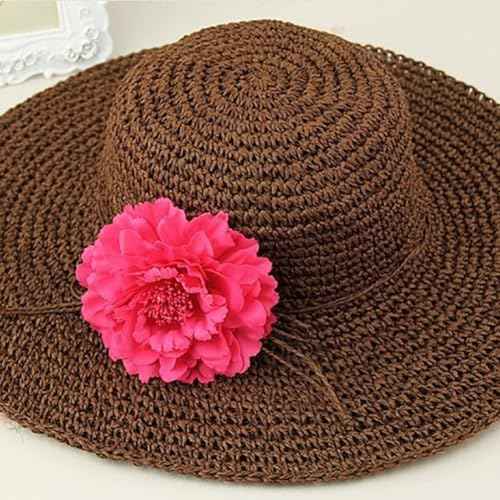 Women's 4Pcs Bohemia Peony Flowers Hairpin Hair Clip Flower Brooch for Travel Party Festivals PF-22 (Fuchsia)