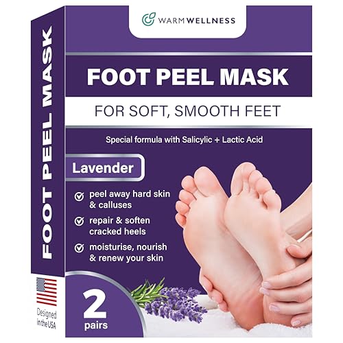 Foot Peeling Mask ? Lavender Exfoliating Treatment Booties for Callus Removal & Renewal of Dry, Cracked Feet ? Dermatologist-Inspired Moisturizing Spa Therapy for Men & Women (Lavender 2 Pairs)
